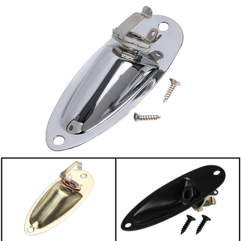 for Electric Guitar Boat Jack Plate Jack Socket Hole Connector for Guitars Replacement Part Silver / Black / Gold