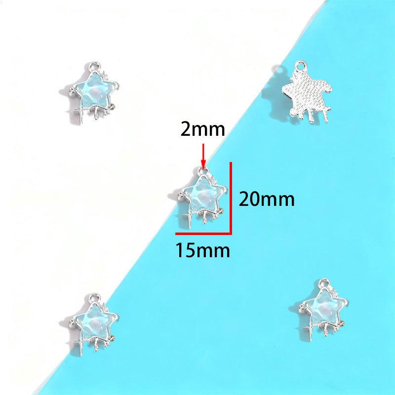 10Pcs Premium Star Moon Alloy Pendants Scratch Resistant Charms for DIY Jewelry Making Handmade Craft Accessories