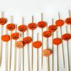 100pcs Smooth Surface Skull Bamboo Stick Natural Material Cocktail Sticks Toothpick  Thanksgiving