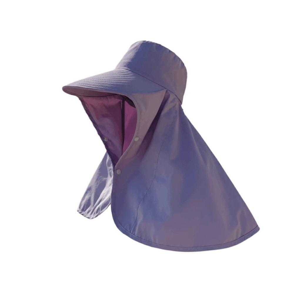 Casual Wide Brim Shawl Fisherman Hat Solid Color Breathable Hiking Bucket Hat Elastic Neck Protection Mountaineering Cap Summer