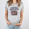 Podskakująca Świnia Moo Deng Nadrukowany Top Modny Pulower Casualowy Wszechstronny T-shirt Damski
