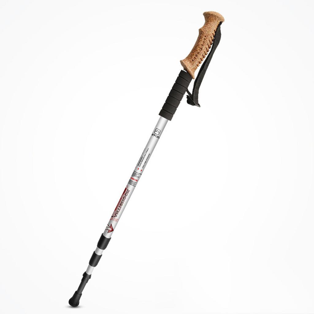 Outdoor Travel Trekking Cane with Straight Handle Aluminum Alloy Trekking Cane Easy To Stretch and Retract Hiking Cane