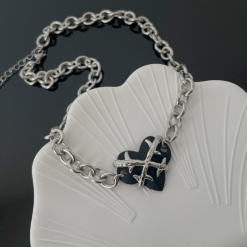 Unisex Gothic Punk Hip Hop Barbed Wire Thorn Chain Necklace
