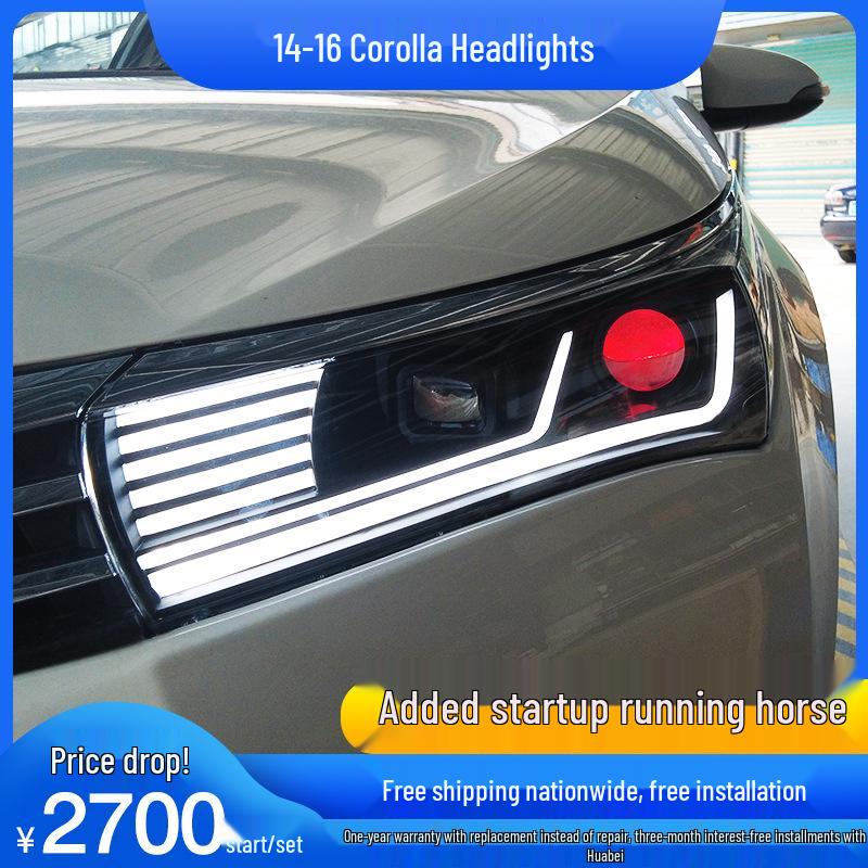 

Светодиодные дневные ходовые огни и блок-фара с биксеноновой линзой для Toyota Corolla 2014-2017 годов выпуска pair