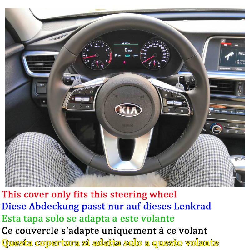 Custom Leather Car Steering Wheel Cover 100% Fit For Kia K5 Optima 2018 2019 Sportage 3 2019 Forte Ceed Cee'd 2017 2018 2019