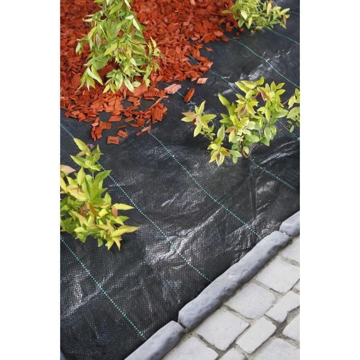 Black Landscape Mulch Fabric 1 X 25 M, UV Treated, 100 G/m² - Weed Control Ground Sheet