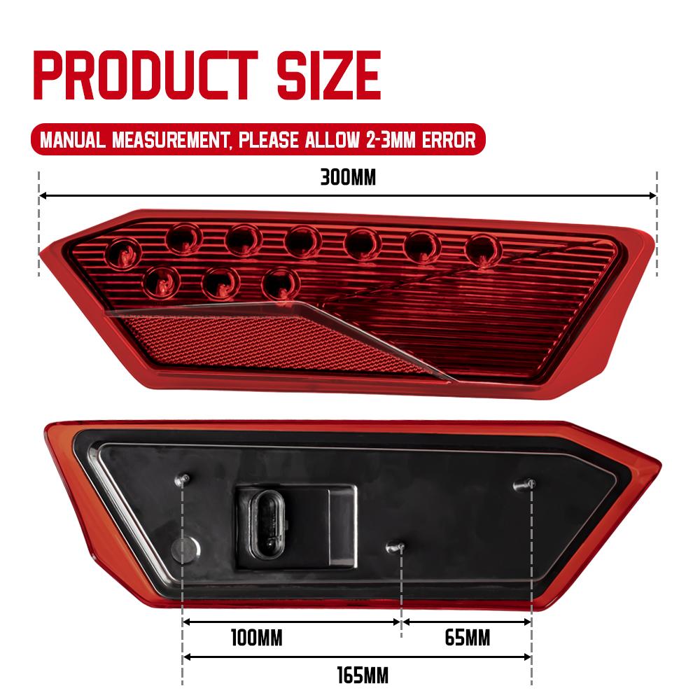 For Polaris RZR Turbo 1000 XP 900 S 2014-2019 Black Red LED Headlight taillight Signal Light Rear Brake Lamp