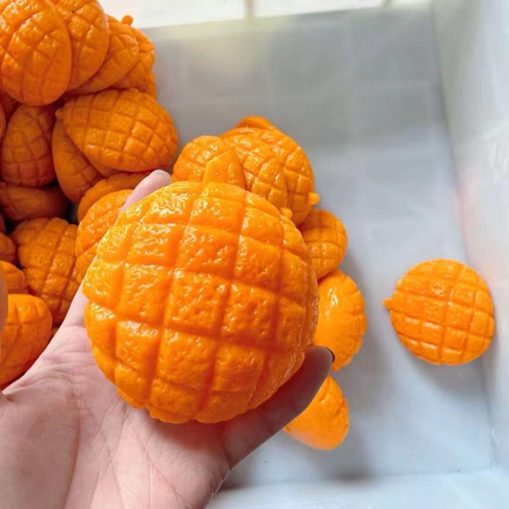 Non-Bounce Pineapple Bun Squishy Food-Shaped Squeeze Toys Portable Sensory Fidget Ball Xmas Gift