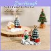 Casa Miniatura de Resina de Natal Boneco de Neve Decoração Cênica Para Display Festivo de Mesa