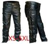 Men's Pu Leather Pants Black Motorcycle Rock Tights Oversized Strapping Motorcycle Pants
