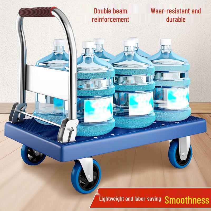 Compact Folding Flatbed Trolley: Silent, Lightweight, Multi-Functional Hand Truck for Pulling and Pushing Goods