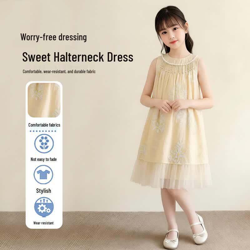Frog Prince Girls  Embroidered Mesh Princess Dress 150