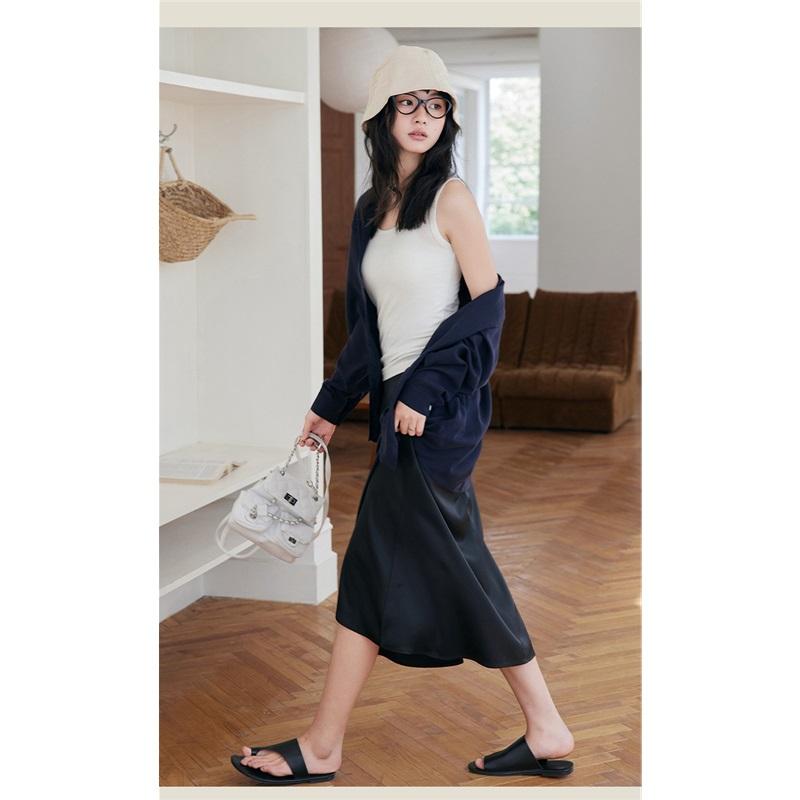 Camicia in Lino Tencel da Donna Capospalla Cardigan Largo Leggero con Bottoni Top in Lycra