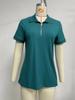 Women's Short Sleeve Tops and Blouses Zipper Collar V Neck Business Casual Tops Loose Fit Tunic Shirt Polo Shirts