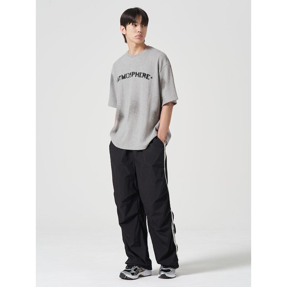 8SECONDS Light Nylon Contrast Elastic Waist Pants Black