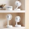 Compact Foldable Office Desk Fan: Rechargeable, Oscillating, Strong Wind, Long Battery Life, Portable for Student Dorms
