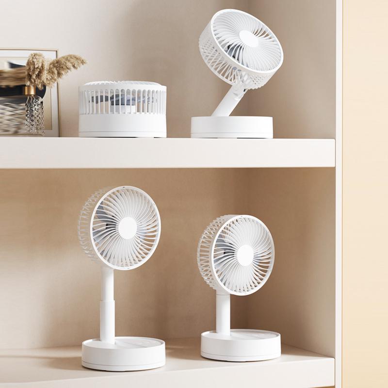 Compact Foldable Office Desk Fan: Rechargeable, Oscillating, Strong Wind, Long Battery Life, Portable for Student Dorms