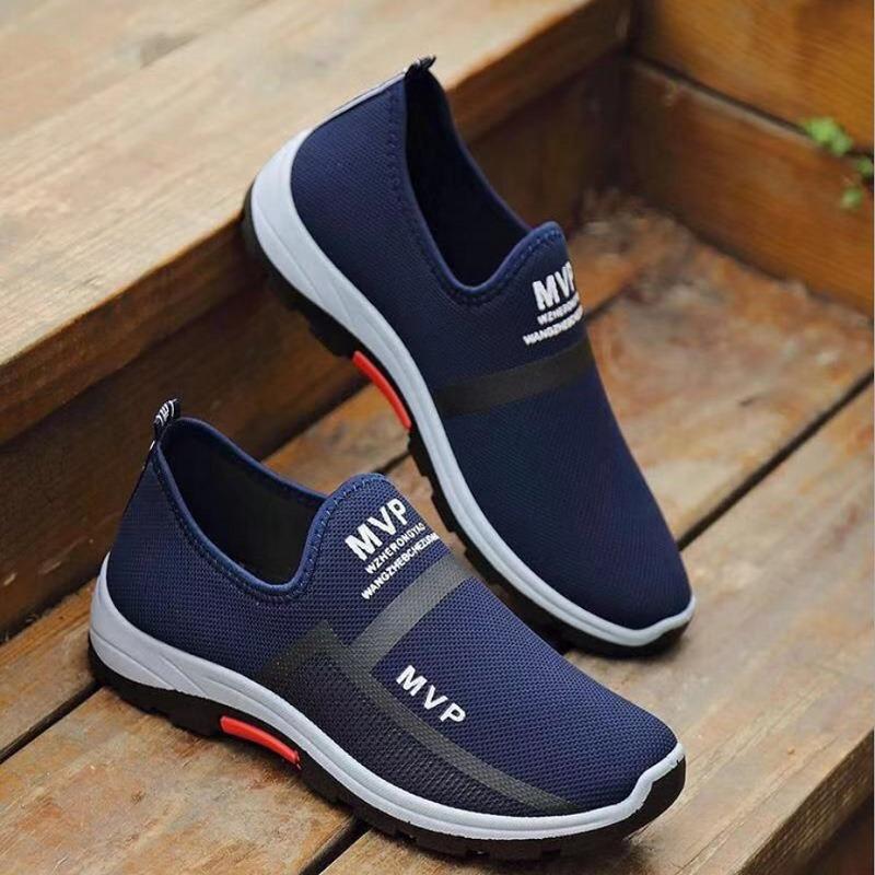 Net shoes men's middle-aged and old walking shoes Net shoes summer dad shoes breathable and lightweight elderly shoes soft-soled non-slip sneakers