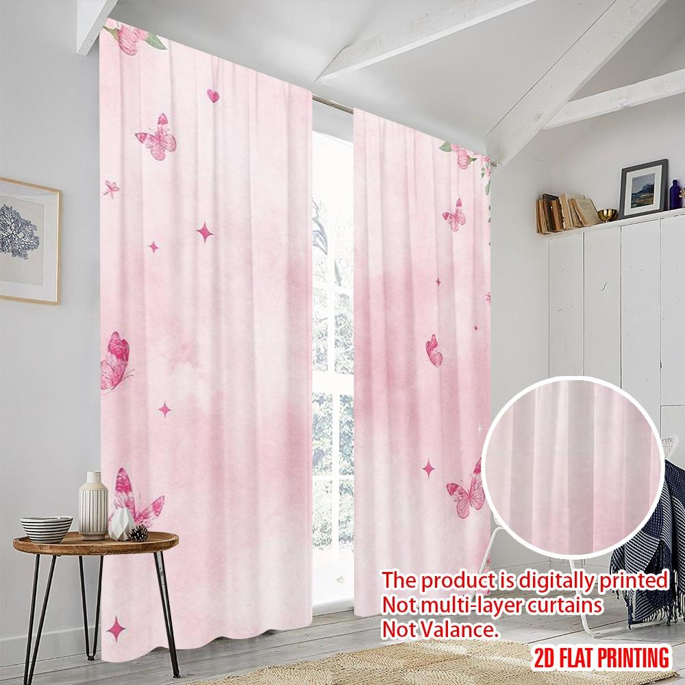 2 szt., druk płaski 2D Popularne Zasłony Siostrzana więź Wszechstronna tkanina poliestrowa (bez pręta) Dekoracje zewnętrzne do sypialni,