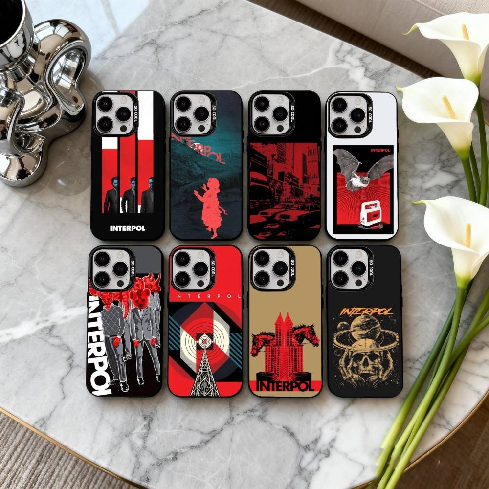 Pop-rock I-Interpol-I Band Phone Case For iPhone17,16,15,14,13,12,11 Plus,Pro Max Black Candy silver phone case