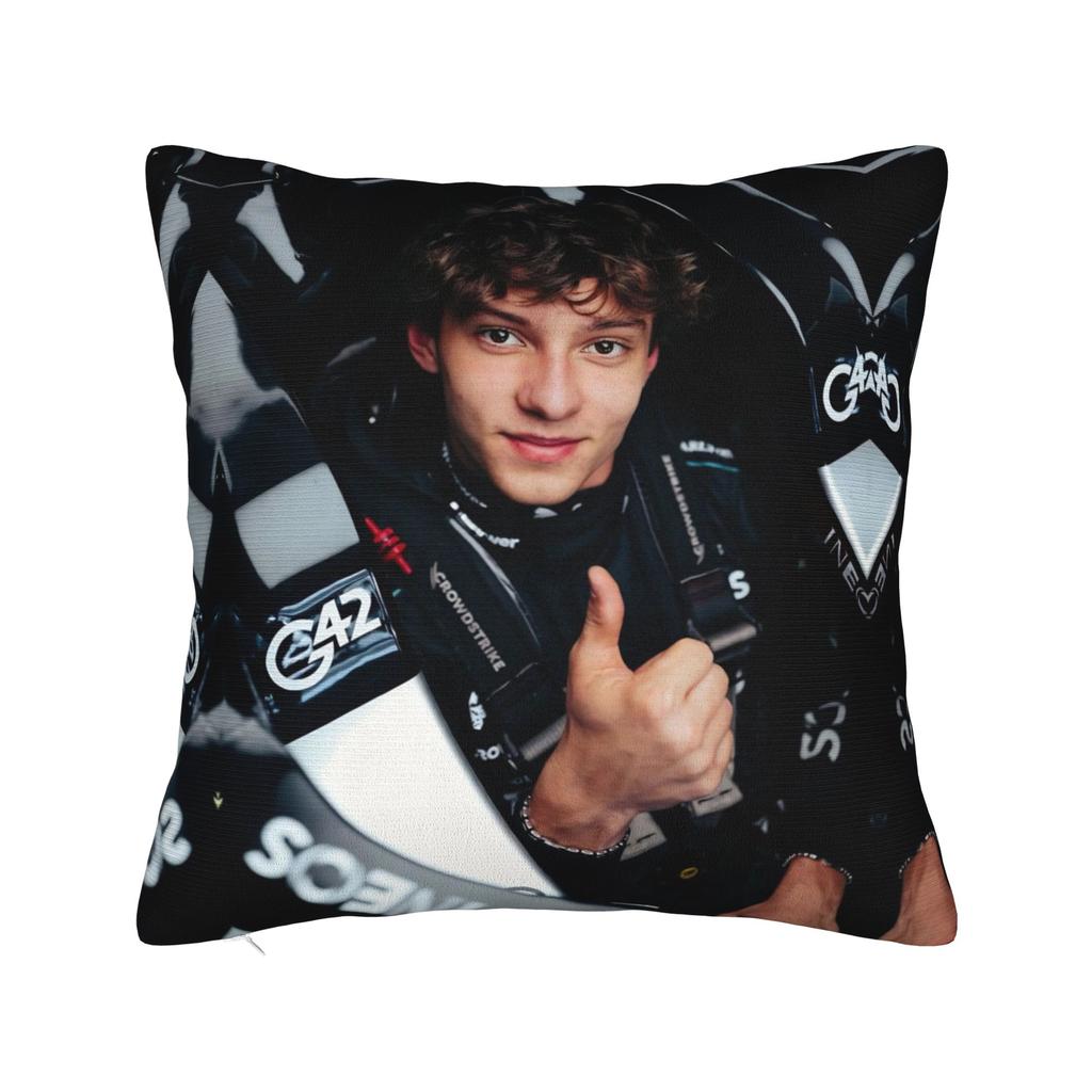 Andrea Kimi Antonelli Driver Square Pillow Cases Cushion Cover Creative Zipper Decorative Pillowcase for Car xcm