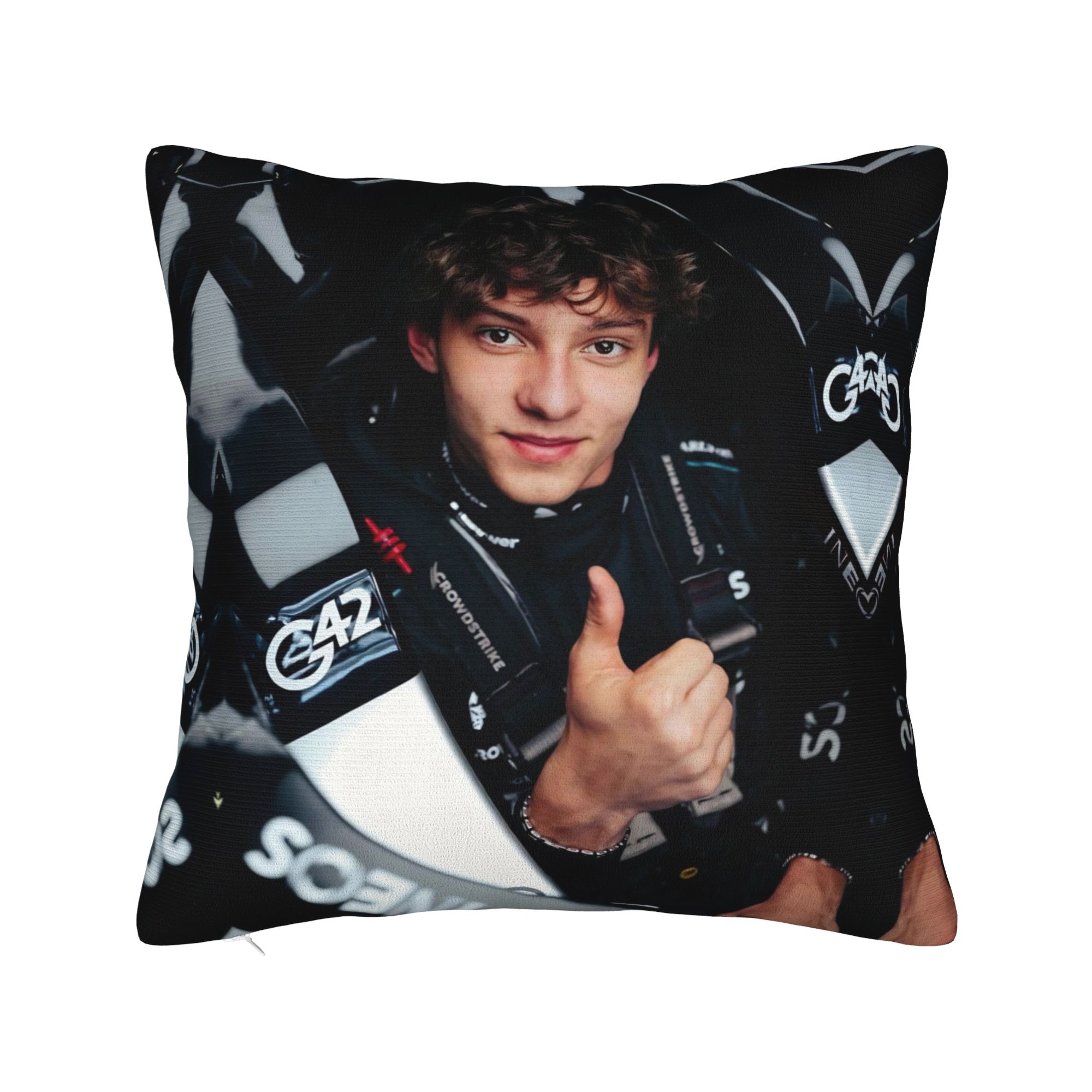Kimi Antonelli Racing Kissenbezug Polyester Kissenbezug Geschenk Zierkissenbezug Zuhause Reißverschluss cm 30x30cm
