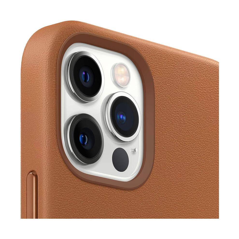 Official Apple iPhone 12 Pro Max Case Leather MagSafe Saddle Brown