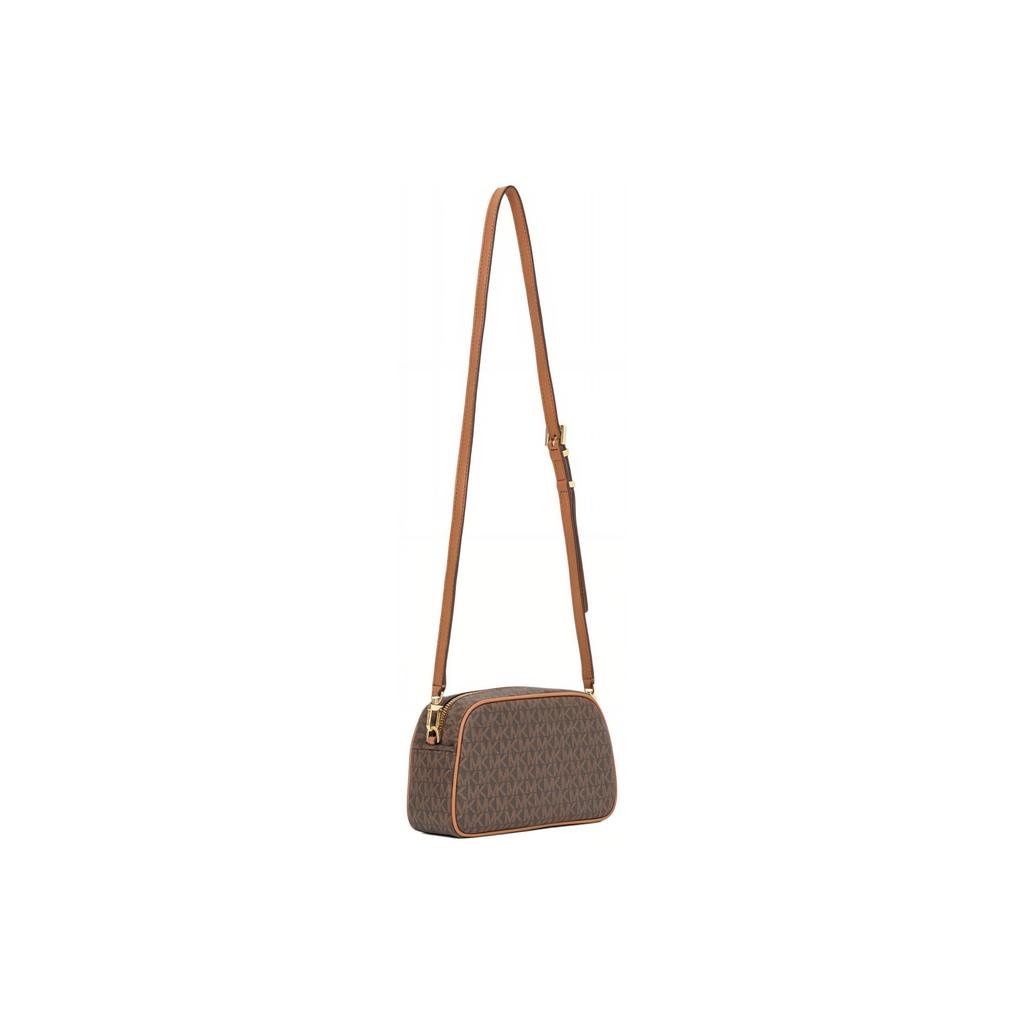 Michael Kors MK Jet Set Logo Print Coated Canvas Crossbody Bag Small Women Bags Brown 32F5GJ6C5B-BROWN