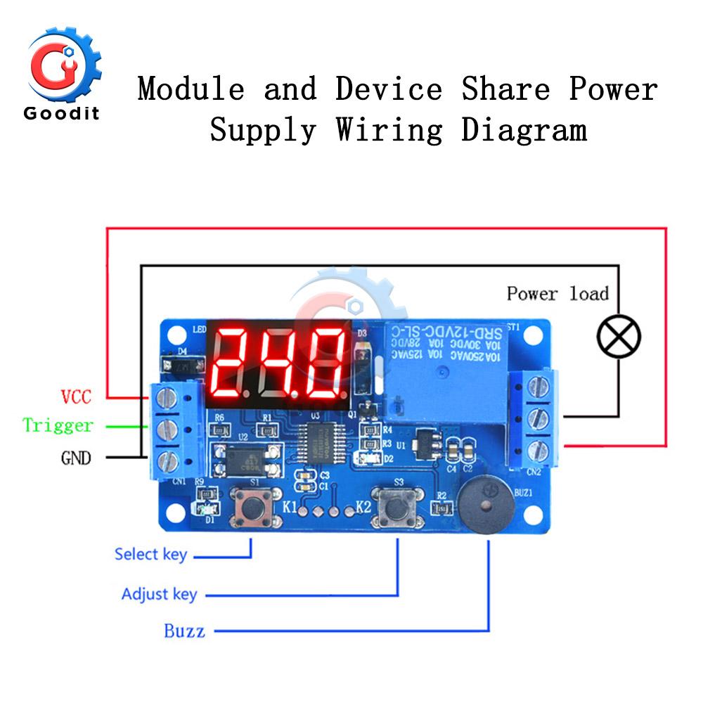 DC 12V Time Relay LED Display Automation Cycle Delay Timer Control Off Switch Delay Voltage Protection Relay module Relays 5