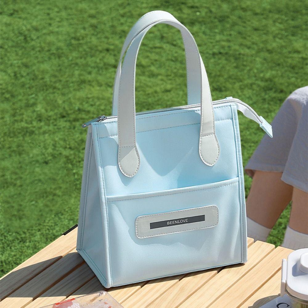 Handheld Insulated Tote Bag Portable Food Box Handbag Lunch Box Bag  Camping  Accessories