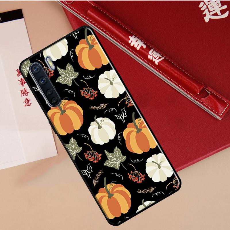 Autumn Leaves Pumpkin Halloween Case For Oppo A78 A38 A80 A60 A40 A18 A98 A58 A96 A76 A16 A94 A74 A54 A15 A17 A57 A77 A5 Pro