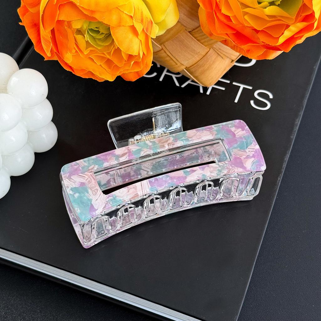 Stylish Acrylic Hair Clip For Fashionable Updos And Versatile Ponytails In Floral Patterns