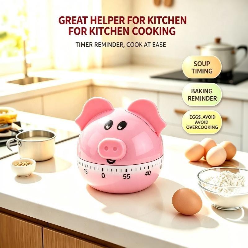 Fruit-Shaped Mechanical Countdown Alarm Clock Non-Slip Base Portable Design for Kitchen Cooking Student Study Timing