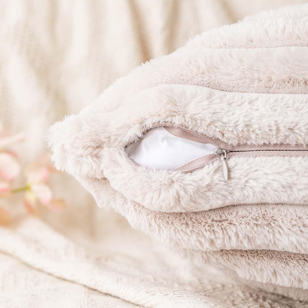 Autumn and Winter Short Plush Pillow Long Hair Vertical Rabbit Fur Soft Pillow Cushion Living Room Bedroom Sofa Pillow Cover