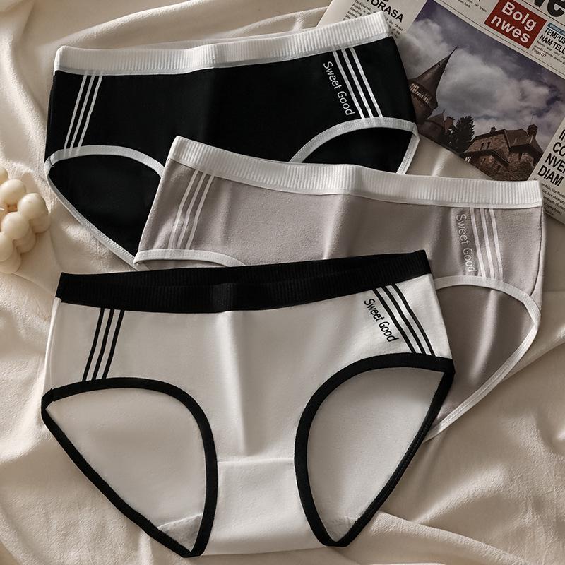 Women's Sexy Mid-Waist Sports Panties with Double-Layer Crotch