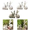 2x Kaninchenfiguren Dekorative Heimdekoration Sammlung Gartendekoration Harzstatue für Zimmerfensterbank Hof Büro
