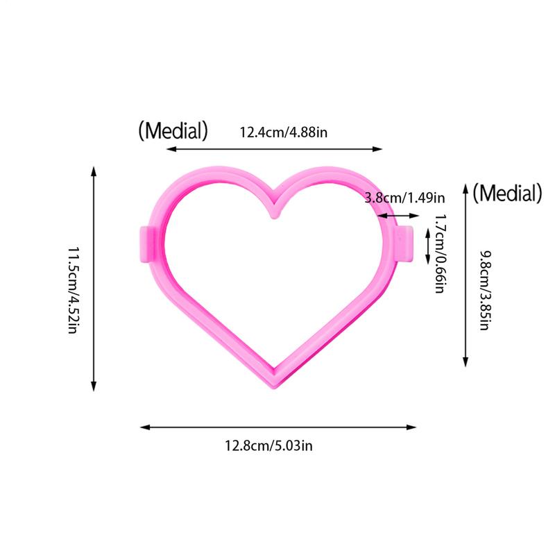 Egg Ring Mold Heart Pancake Ring Heart Mold Silicone Non-stick Griddle Cake Mould Shapers Makes Perfect Shaped Egg
