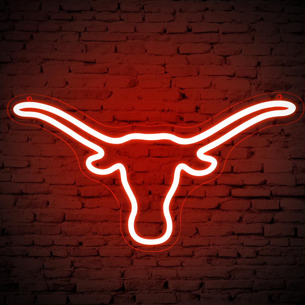 Ox Horn Neon Sign for Wall Decor College Neon Led Sign for BedroomDorm Decaration Graduation Gifts