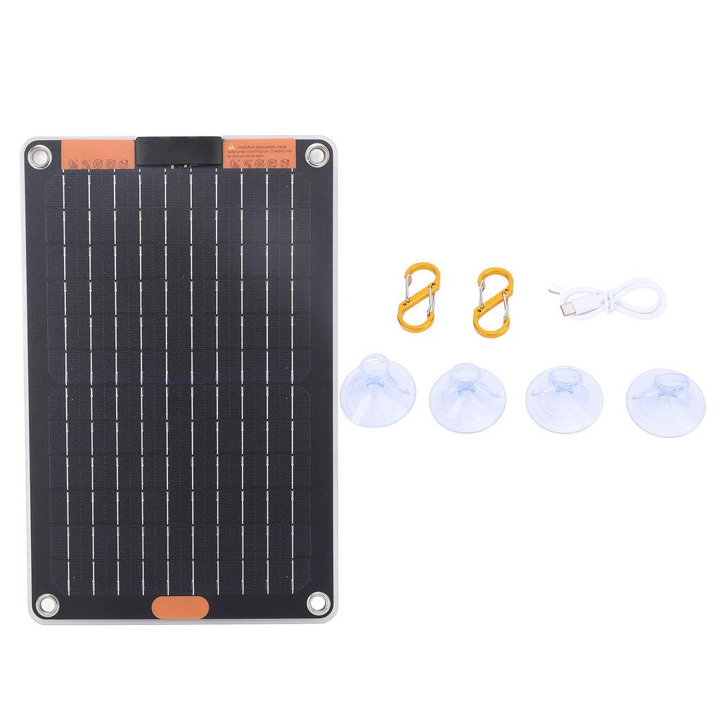 Solar Panel 15W 5V 2A Dual Type C Output Monocrystalline Silicon Portable Solar Panel Charger for