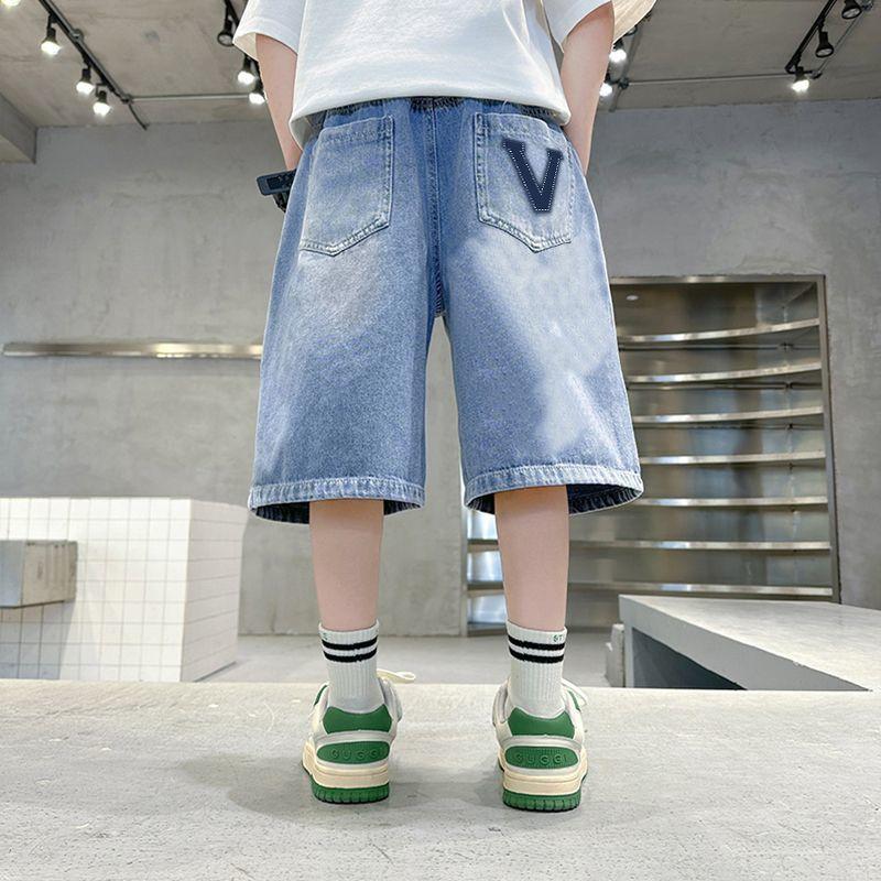 Boys' Denim Shorts Summer Thin Pants Summer Mid Pants Cropped Pants Children's Casual Pants