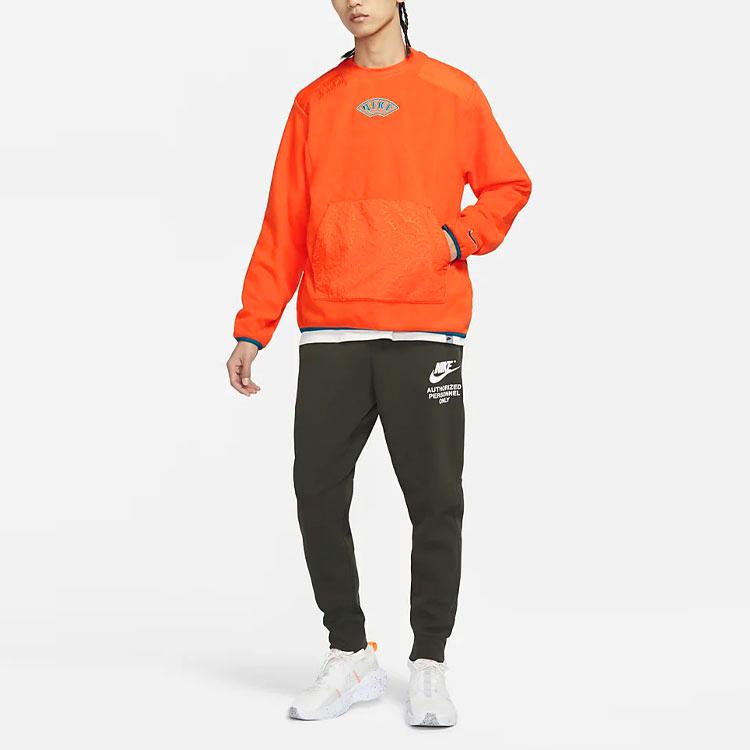 Nike Therma-Fit Logo Embroidery Fleece Pullover Sweatshirt Chinese New Year Edition Men Tops Orange DQ5062-817