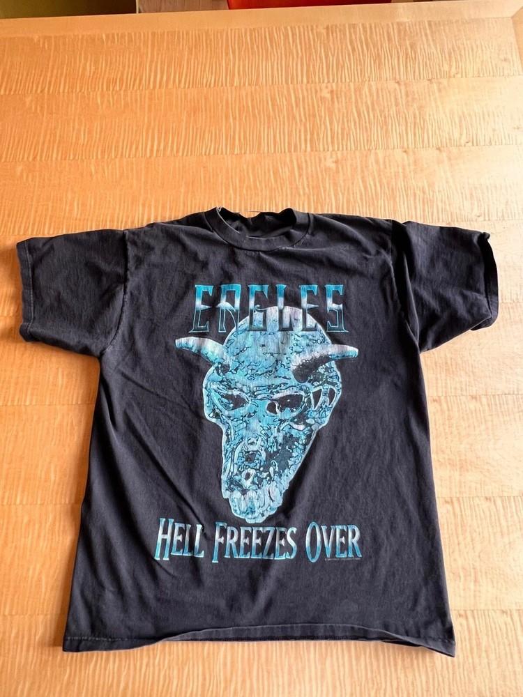 1994 Eagles Hell Freezes Over Shirt Black Music Rock Tour Unisex T-Shirt M