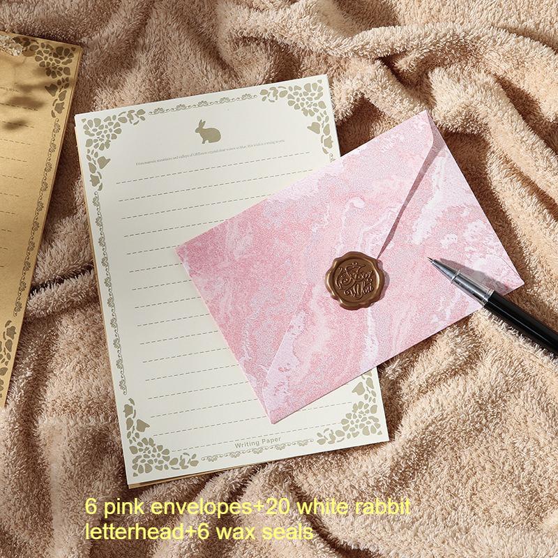 

gilding Valentine s Day Envelope Letter Set Embossed Texture Handwritten Love Letter Lacquer Envelope розовый