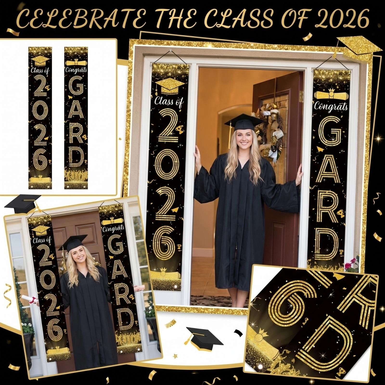 

Graduation Class Decoration Door Flag Hanging Flag Graduation Party Decoration Supplies one size