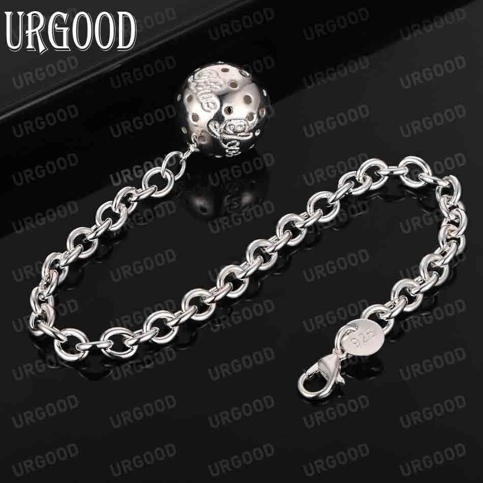 925 Sterling Silver Pendant Bracelet Fashion Wedding Jewelry