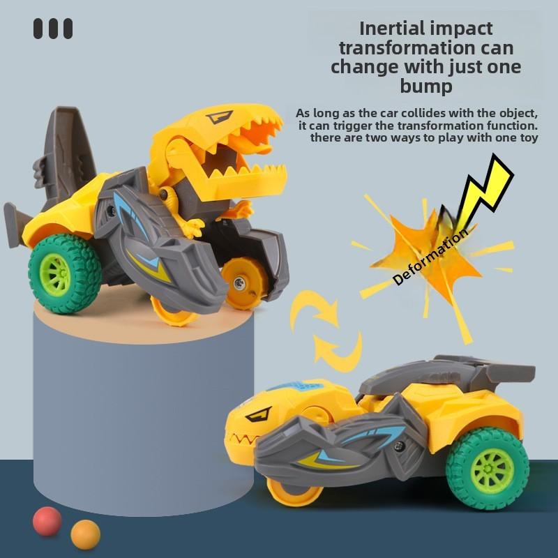 Impact Automatic Deformation Tyrannosaurus Rex Racing Children Toy For Kids Age 3 And Up