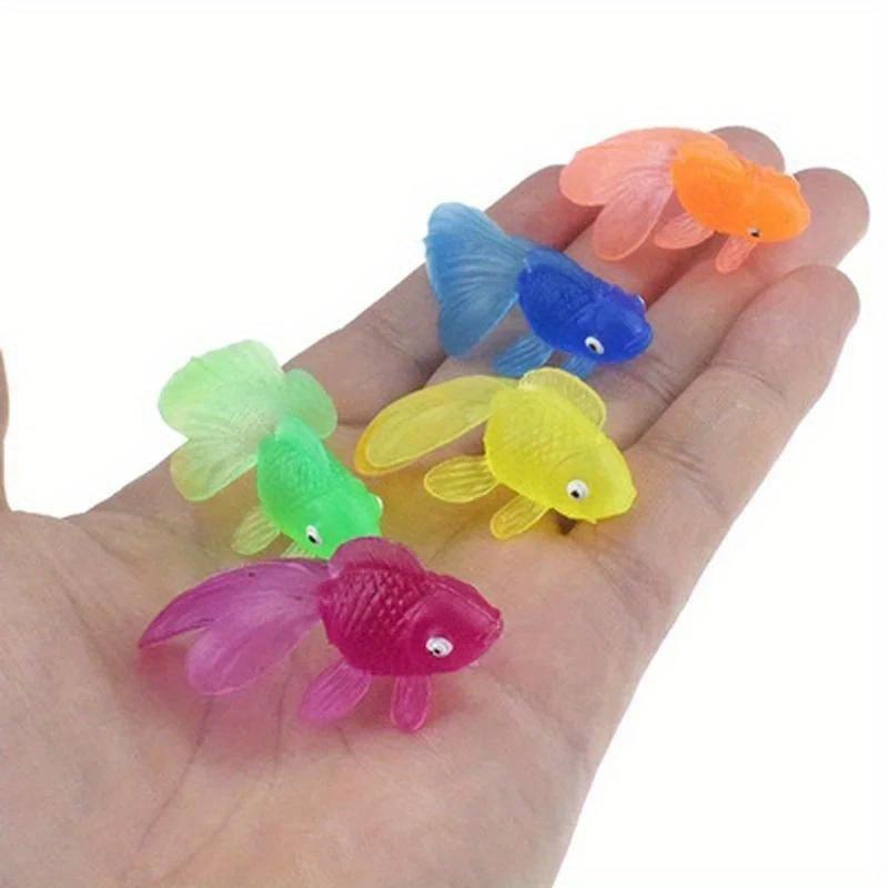 10pcs Set Kids Soft Rubber Gold Fish Baby Bath Toys for Children Simulation Mini Water Fish Child Funny Swim Beach Gifts