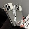 Brief Silver Touch-up Mirror Shockproof Case for iPhone 17 16 15 14 13 Pro Max Electroplated Hard Back Cover