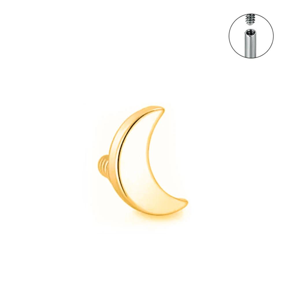 10Pz F136 Titanio Stella Luna Micro Anchoria Dermica Piercing Top Skin Diver Superficiale Labret Lingua Sopracciglio Piercing Gioielli per il Corpo