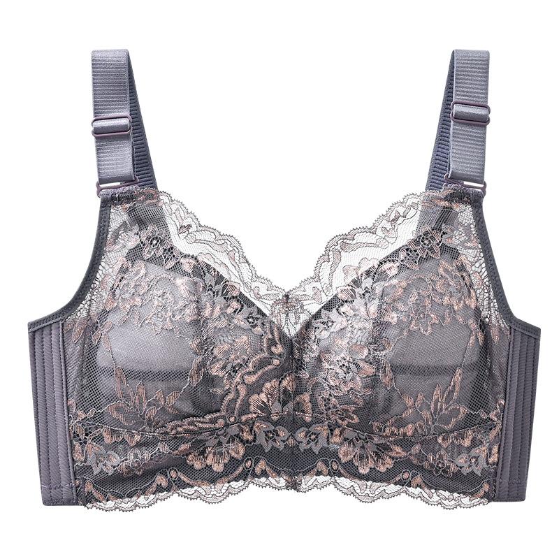 Summer Bra Women's Thin Bra Women's Underwire Bra Gathered Chest Gathered Accessory Bra Plus Size Bra